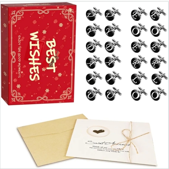 2025 Christmas Advent Calendar for Men - Includes 12 pairs of cufflinks - Picture 1 of 7